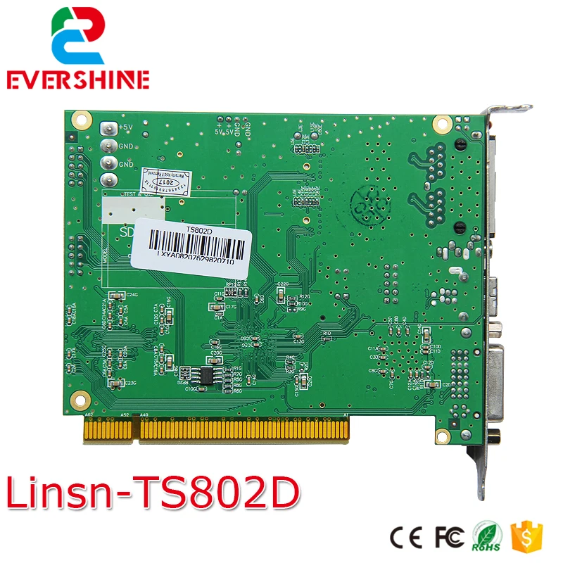 Linsn ts802d rgb סינכרונית LED מערכת שליטה שליחת כרטיס, 640x2048 פיקסלים לקבלת צבע מלא וידאו תצוגת LED בקר כרטיס - 1
