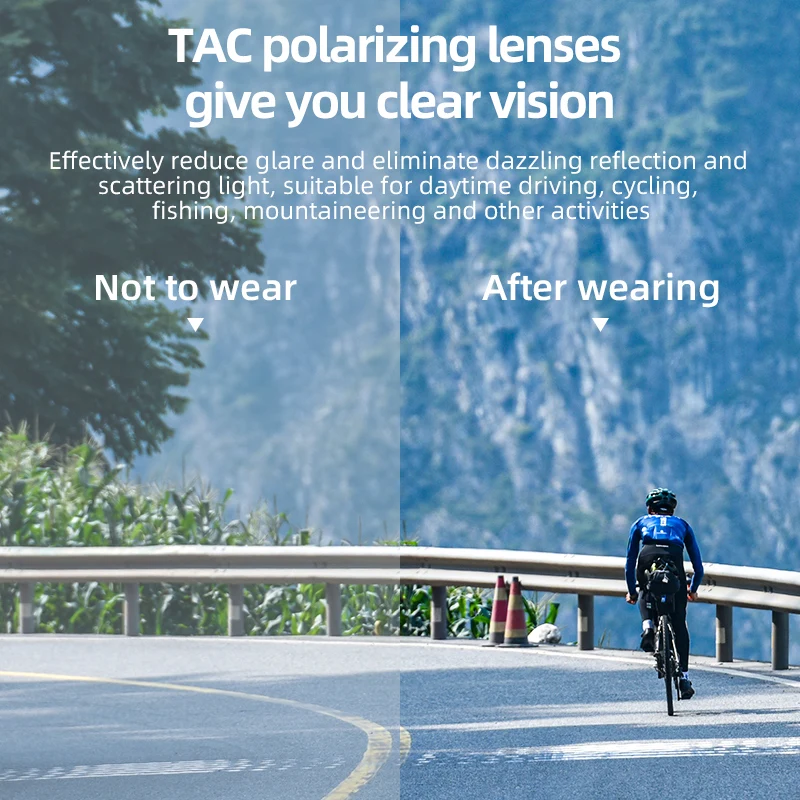 ROCKBROS אופניים משקפיים Photochromic אופניים משקפי הגנה UV400 משקפי שמש משקפי שמש מקוטבות MTB דרך משקפי טיולי אפניים - 1