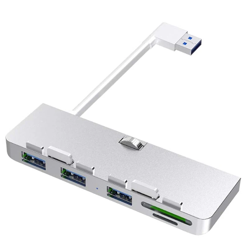 Rocketek סגסוגת אלומיניום USB 3.0 Hub 3 נמל מתאם מפצל עם SD/TF קורא כרטיסים עבור iMac 21.5 27 PRO Slim Unibody המחשב - 1