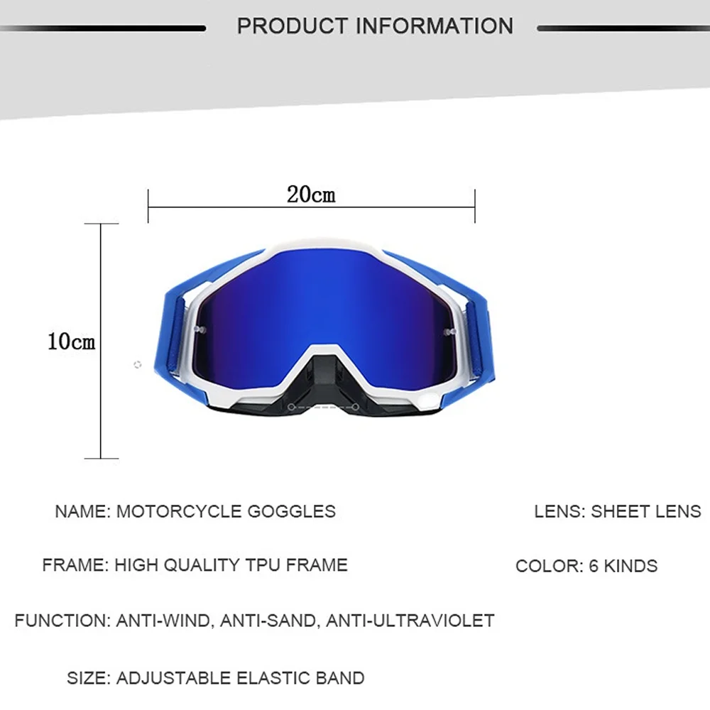 אופנוע משקפי שמש משקפי מוטוקרוס משקפי UV400 טרקטורונים MTB משקפי מגן אופנוע מוטו מסכת מוטוקרוס אופניים משקפיים - 1