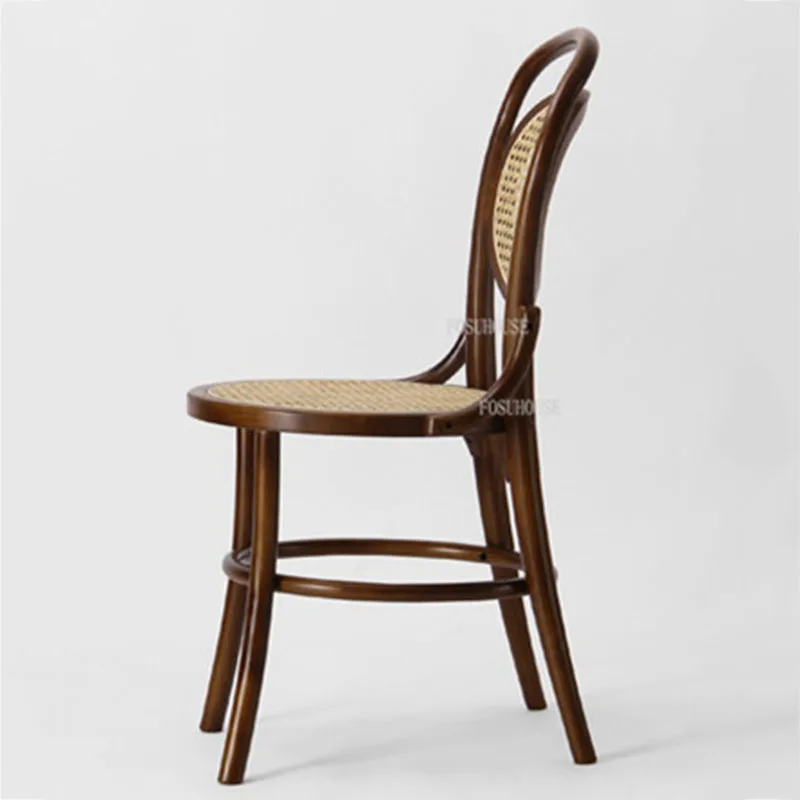 אור יוקרה מעץ מלא לסלון כיסאות נורדי ריהוט ביתי פנאי סלון איפור הכיסא הביתה יחיד קש ספה כסא - 1