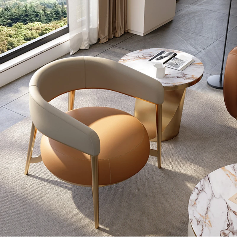 אחת הספה אור יוקרה מודרני סגנון עור אמנות עצלן הכיסא הביתה מרפסת מעצב מינימליסטי פנאי ריהוט - 1