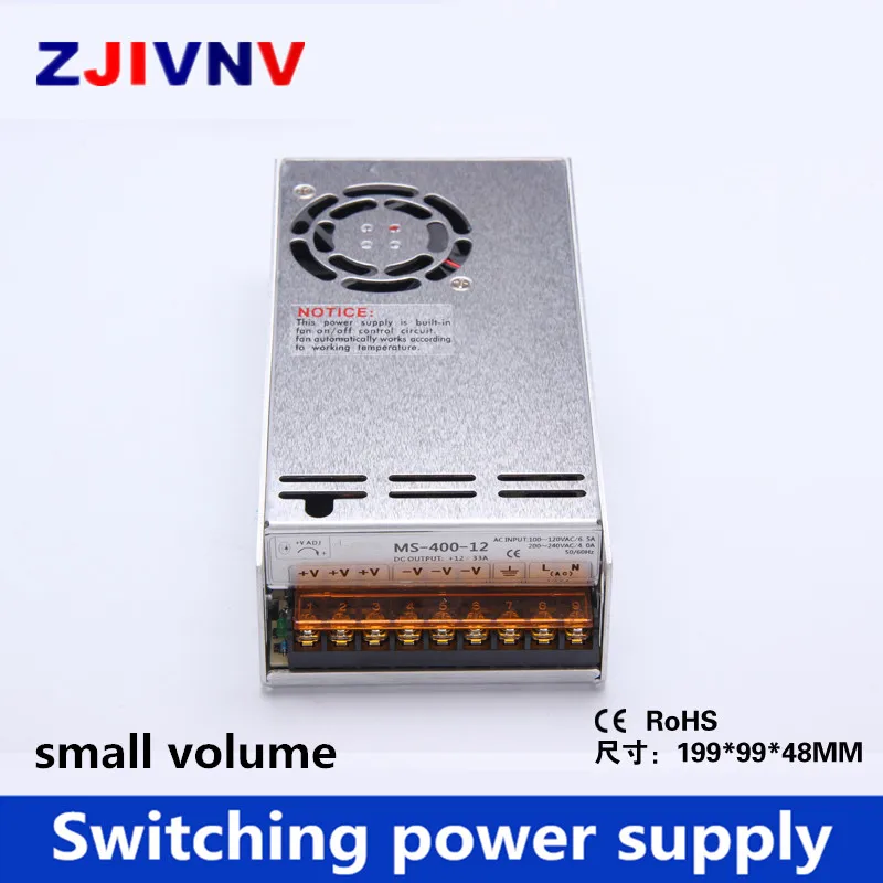 איכות גבוהה 400W 24V 16A יחיד פלט גודל Mini אספקת חשמל מיתוג נפח קטן AC-DC smps MS-400-24 - 1