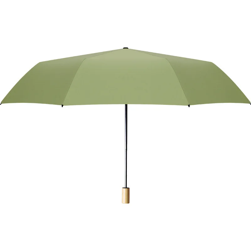 בלה אופנה Soild צבע ידית עץ מטריות לגשם Windproof קיפול מטריה עבור נשים השמשייה שמשיה מטריה YD220018 - 1