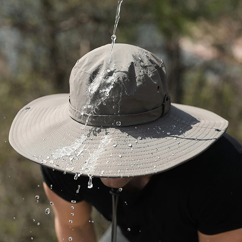 החדש הגנה מפני השמש דיג כובע קיץ לנשימה קמפינג טיולי הליכה כובעים נגד השמש UV כובע הרים כובעי גברים כובע פנמה - 1