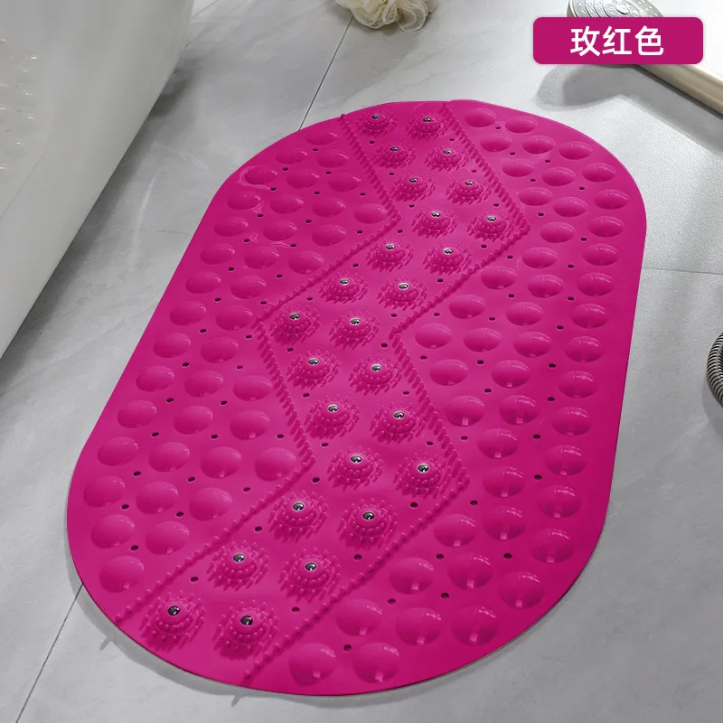 החלקה לשטיח אמבטיה מלבן PVC נגד החלקה אמבטיה מחצלות רך, עיסוי כוס יניקה אנטי-בקטריאלי מקלחת אמבטיה, שטיחון האמבטיה שטיח - 1