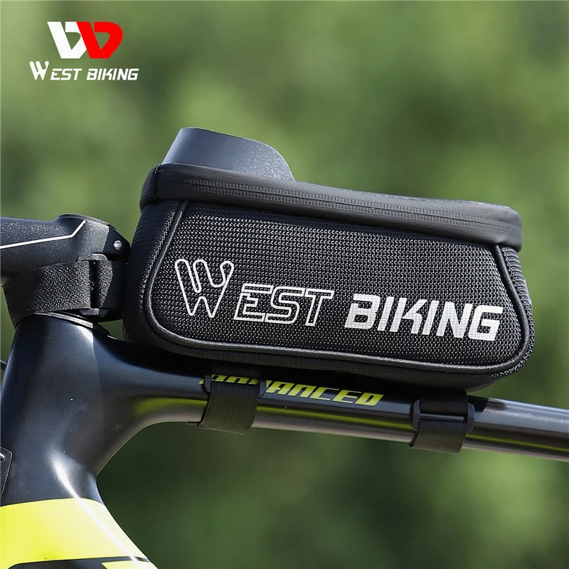 ווסט רכיבה על אופניים אופניים שק אטים לגשם 6.9 אינץ מקרה טלפון מסך מגע MTB אופני כביש Pannier רעיוני במסגרת תיק רכיבה על אופניים אביזרים - 1