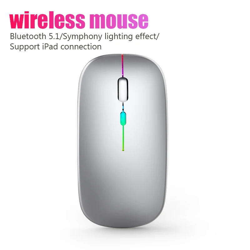 חדש העכבר האלחוטי RGB נטענת Bluetooth עכברים אלחוטיים למחשב Mause LED Backlit ארגונומי עכבר משחקים עבור מחשב נייד - 1