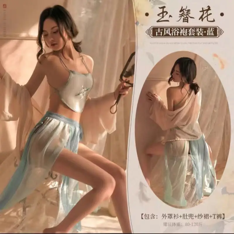 חדש העתיקה תחפושת גודל גדול Hanfu פיתוי חליפת פיג ' מה נשי סקסי העתיקה סינר המדים שיפון שקוף nightdress - 1