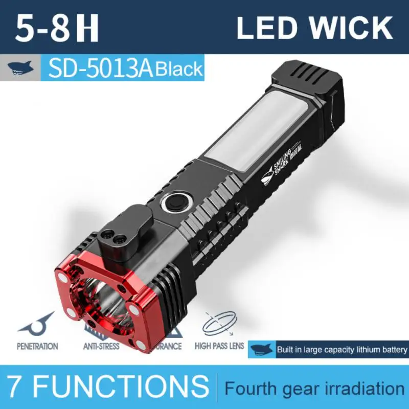 חזק פנס LED סופר מבריק להתרכז לפידים נייד לפיד נטענת USB חיצוני קמפינג טקטי פלאש אורות - 1