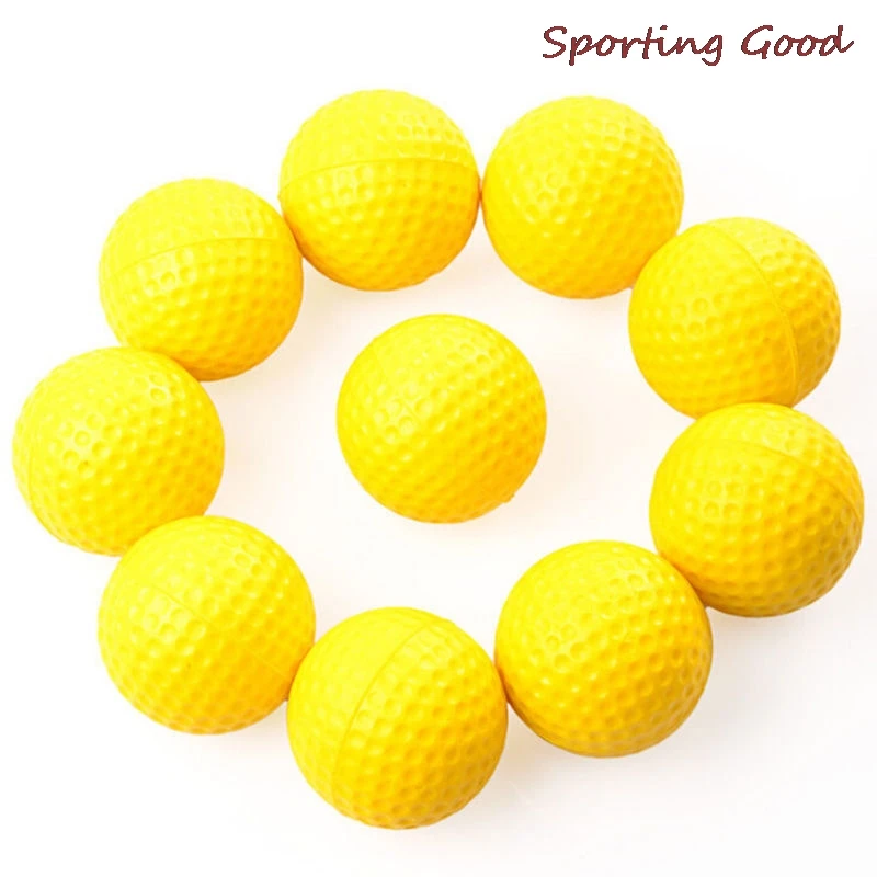 כדורי גולף אימון הכשרה בעזרה פלסטיק חיצוני ספורט צהוב 10PCS חלק אחד רך אלסטי באיכות גבוהה 70 - 1