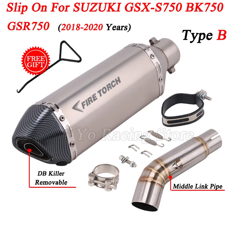 להחליק על סוזוקי BK750 GSX-S 750 GSX S750 2018 - 2020 אופנוע פליטה לברוח שונה חיבור באמצע הקישור צינור פליטה - 1