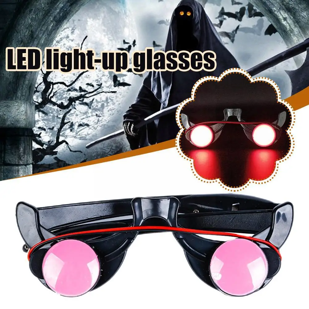 ליל כל הקדושים להאיר LED Eyewear אנימה משחק תפקידים אביזרי קוספליי חידוש משקפיים אביזרים-מסיכות עיניים מצחיק זוהר אדום הרשות O6C2 - 1