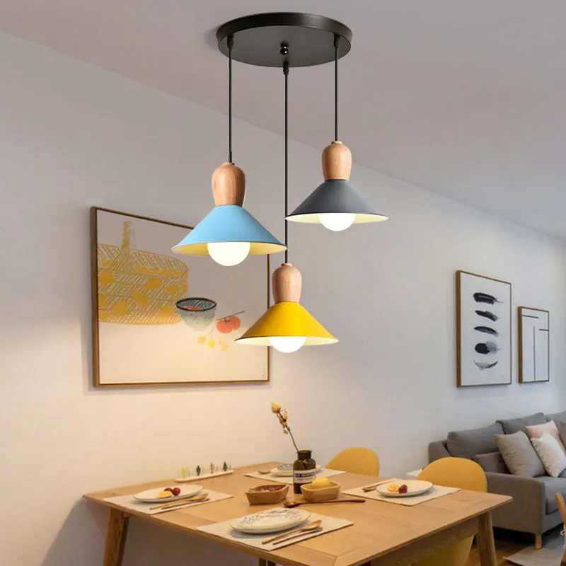 מנורת תקרה E27 LED אורות תליון חי קישוט חדר ארוחות יוקרה אווירה אמנות המטבח מלון חישוק - 1
