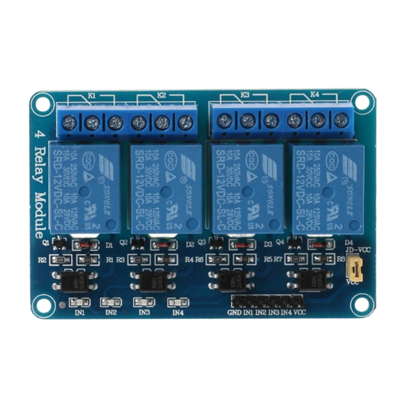 משלוח חינם 12V 4 ערוץ ממסר מודול עם Optocoupler פלט ממסר 4 דרך ממסר מודול עבור Arduino - 1