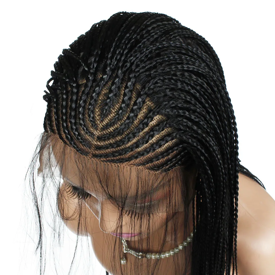 סינטטי תחרה קדמית תיבת פאה ארוכה אפריקה פאה הקדמי של תחרה יופי של שער של פאה עם שיער לנשים שחורות - 1