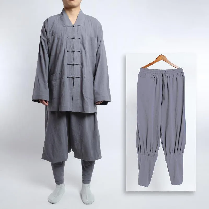 סינית מסורתית Clothings על נזיר תחפושת הבודהיסטית בגדי נזיר החלוק הדאואיזם הטיבטי בגדים מדיטציה זן שאולין Hanfu - 1