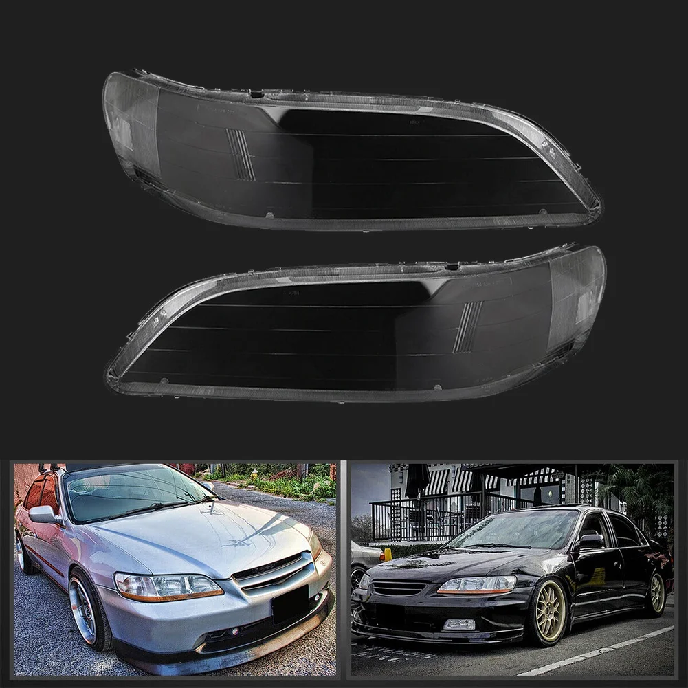 עבור הונדה אקורד 1998-2002 ימינה ושמאלה מכוניות כיסוי עדשת פנס בגוון Shell אור אוטומטי לכסות זוג - 1
