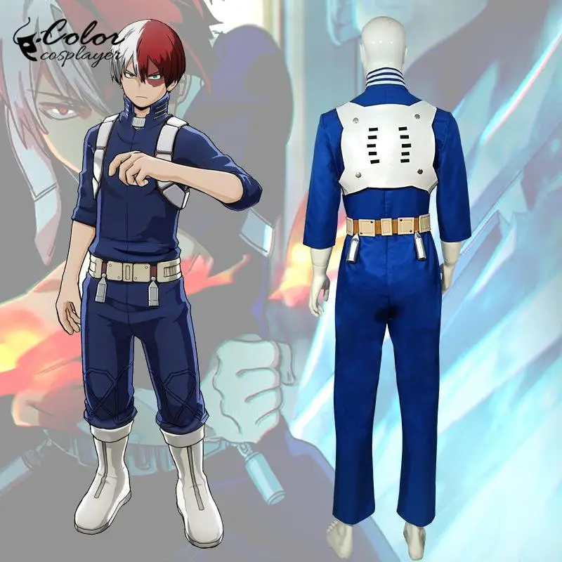 צבע Cosplayer שלי גיבור אקדמיה Todoroki Shoto גיבור בגדים Cosplay יוניסקס החליפה ליל כל הקדושים תחפושות קוספליי העליון מכנסיים חגורה - 1