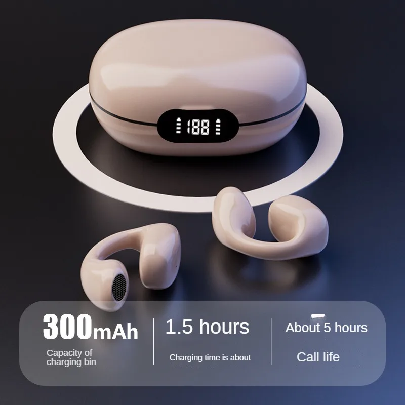 קליפ על wireless Bluetooth headset 5.3 קליפ על עצם באוזן הולכה ספורט אוזניות תוספת זמן סיבולת tws אוזניות - 1
