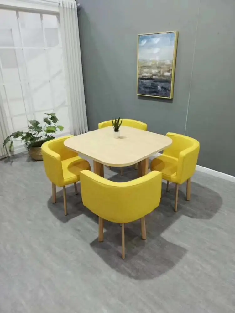 ריהוט הסלון שולחן קפה או תה, שולחן עם עץ, זכוכית, מתכת/ שולחן כיסא להגדיר - 1