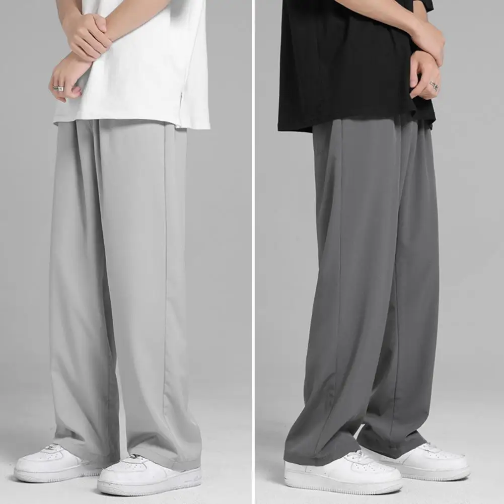 שחורה אופנה קוריאנית רחבים מכנסי טרנינג 2022 רצים Harajuku אופנת רחוב מכנסיים גברים מזדמנים חופשי אימונית - 1
