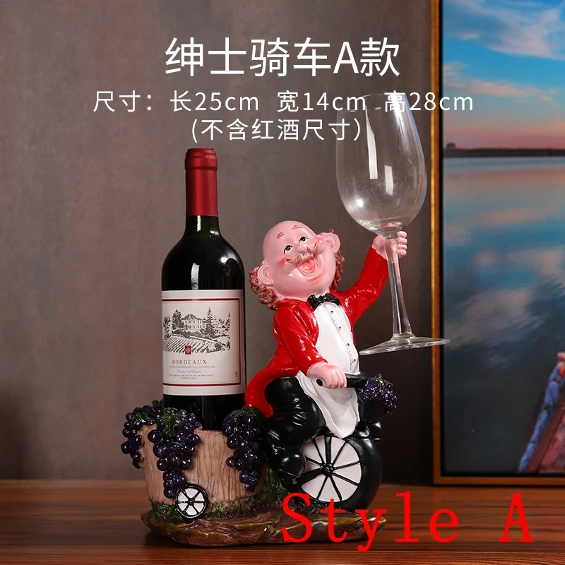 שף היינות יין מחזיק מדף שרף מעשי פסל יין לעמוד הביתה קישוט הפנים מלאכות מתנת חג המולד - 1
