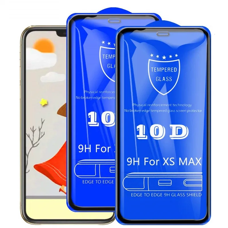 10pcs 10D זכוכית מחוסמת לאייפון 13 12 11 14 Pro מקס XS XR-X 8 7 6 6S Plus כיסוי מלא כיסוי מגן מסך מעוקל - 2