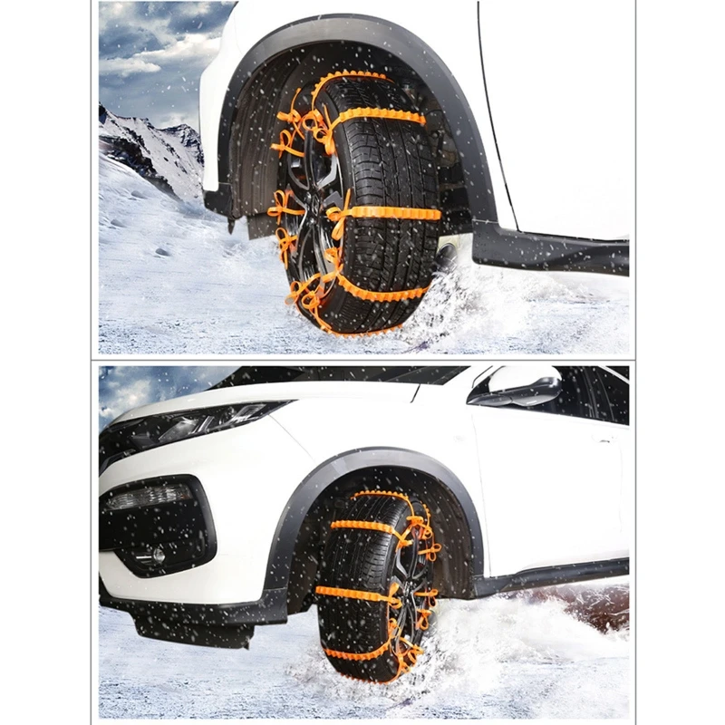 10pcs/סט רכב אוניברסלי נגד החלקה שלג שרשרת מחוץ לכביש רכב הצמיגים שרשראות שלג חירום החלקה אזיקונים - 2