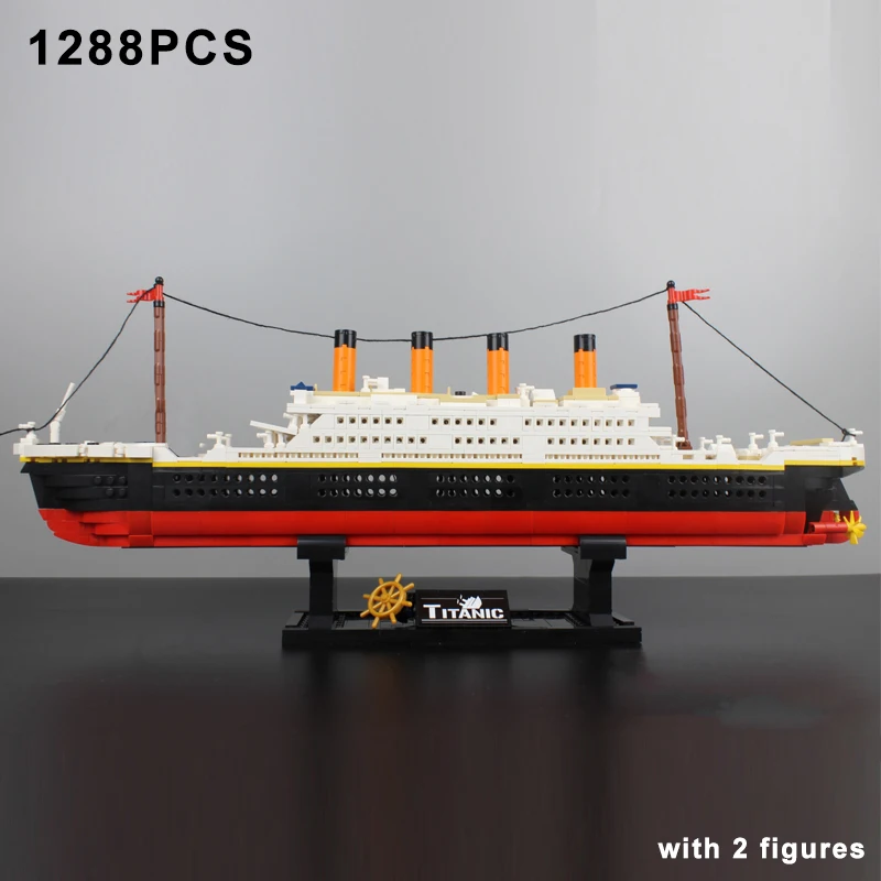 1288PCS טיטניק להרכיב ערכות קרוז אבני הבניין קישוט הבית דגם הסירה DIY לבנים צעצועים למבוגרים מתנות לילדים - 2