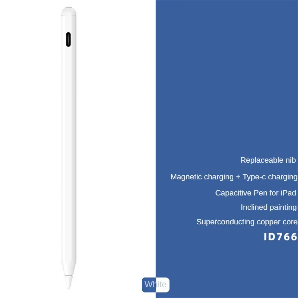 166mm קיבולי עט אור דק משיכה מגנטית טעינה עבור אפל להטות לחץ תצוגת מסך כוח לגעת עט לבן. - 2