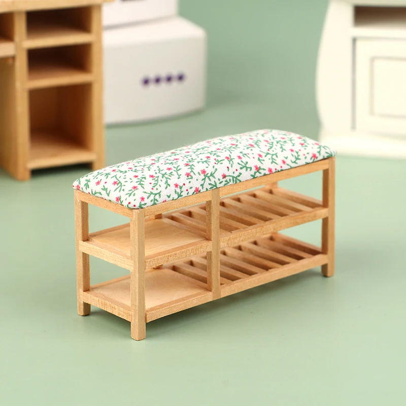 1pc עץ, בית בובות מיניאטורי צחצוח ספה כסא מדף אחסון רהיטים דגם עיצוב צעצוע 1:12 1:6 בסולם בית בובות Accessorie - 2