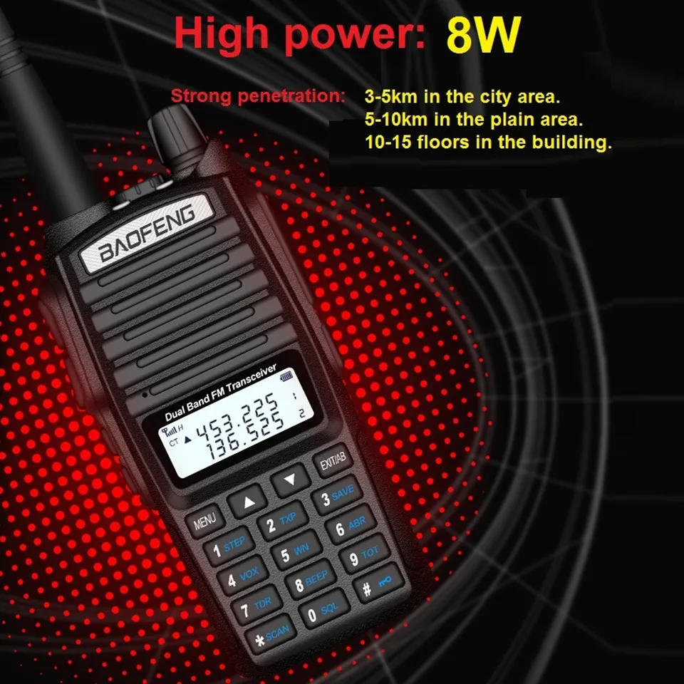 2/3pcs Baofeng uv82 8w רדיו המשדר סורק של מכשיר קשר ארוך טווח VHF UHF שני רדיו דרך תחנות UV82 UV-82 על החווה. - 2