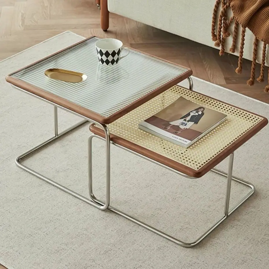 2022 חדש תוספות בסגנון ביתי בסלון תה שולחן מודרני פשוט גפן תה שולחן נירוסטה תה שולחן DropShipping הביתה - 2
