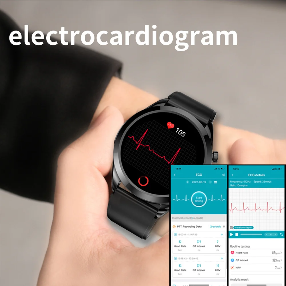 2023 החדש Bluetooth לקרוא את רמת הגלוקוז בדם שעון חכם א+PPG הבריאות ניטור גברים קצב הלב, טמפרטורת הגוף כושר Smartwatch - 2