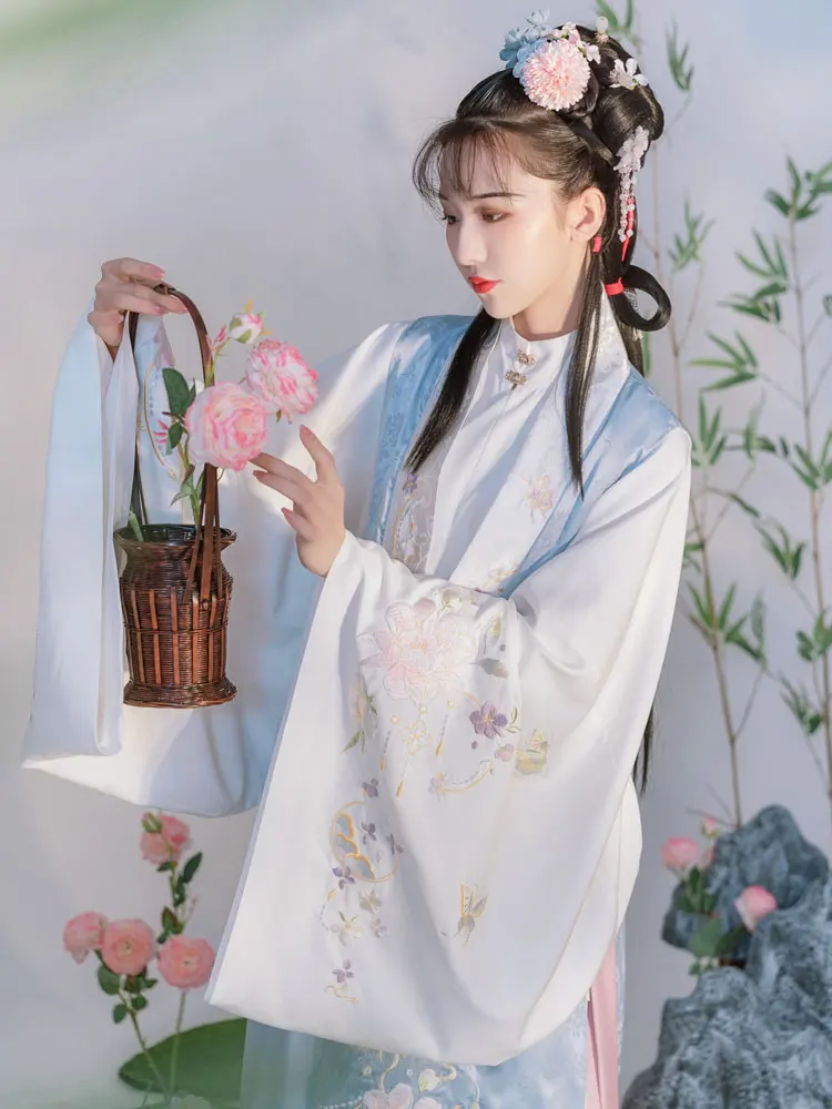 2023 מודרנית קלאסית סינית מסורתית hanfu תחפושת מעולה רקמה שרוול ארוך עממי ריקוד מינג אוריינטליים בגדים - 2