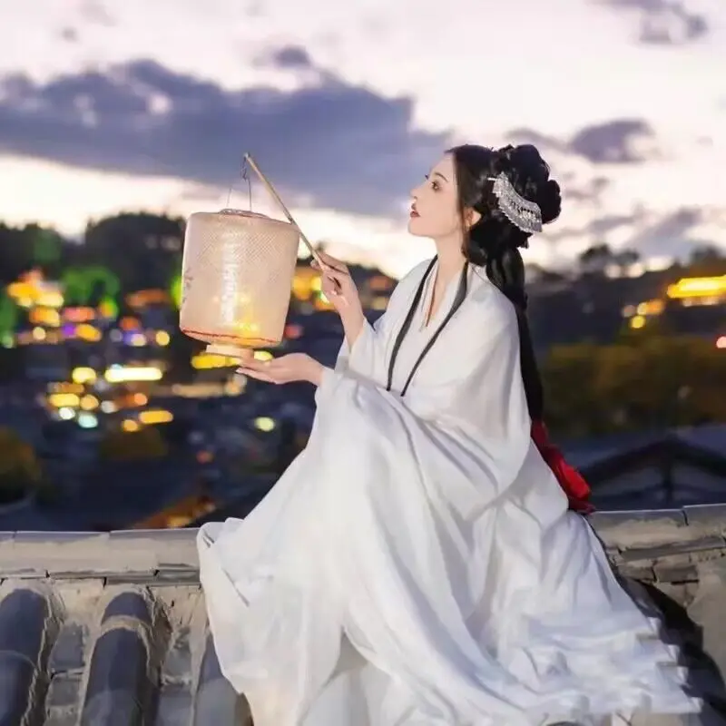 2023 נשים Hanfu שמלה סינית מסורתית Hanfu שמלת ריקוד נשי Cosplay תלבושות קיץ שמלה לבנה Hanfu נשים בתוספת גודל 2XL - 2