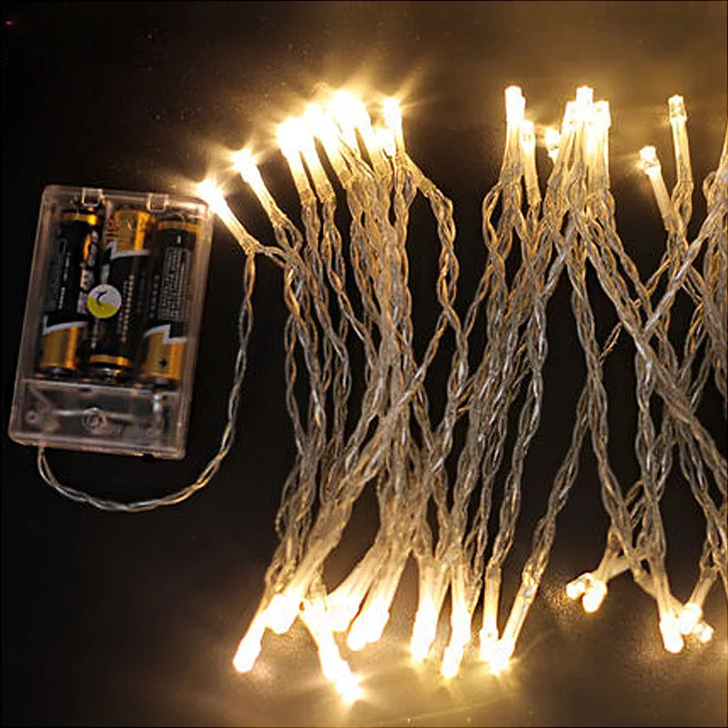 2M 5M 10M LED אורות מחרוזת 3*סוללת AA מופעל עמיד למים פיות LED אורות חג המולד לחג מסיבת חתונה קישוט - 2