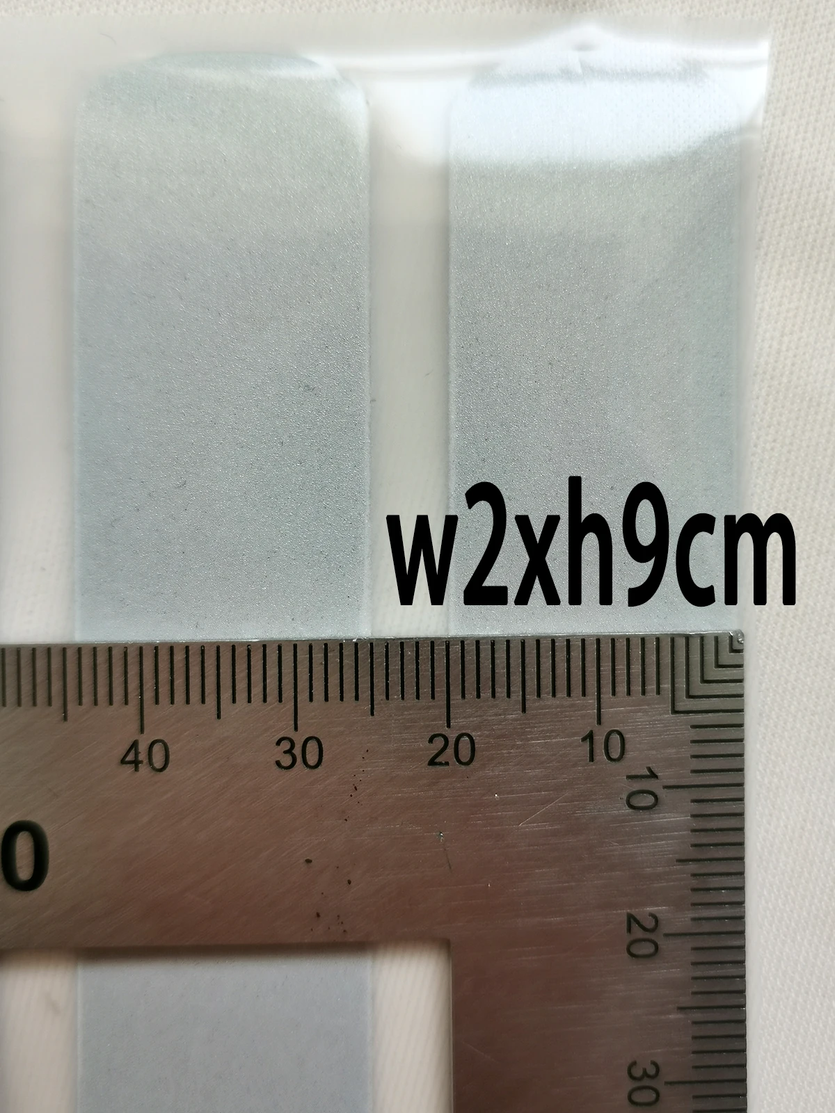 2x9cm Reflecive מדבקות ויניל העברת חום בהיר כסף לוגו של ברזל על בגדים מותאמים אישית דפוסי - 2