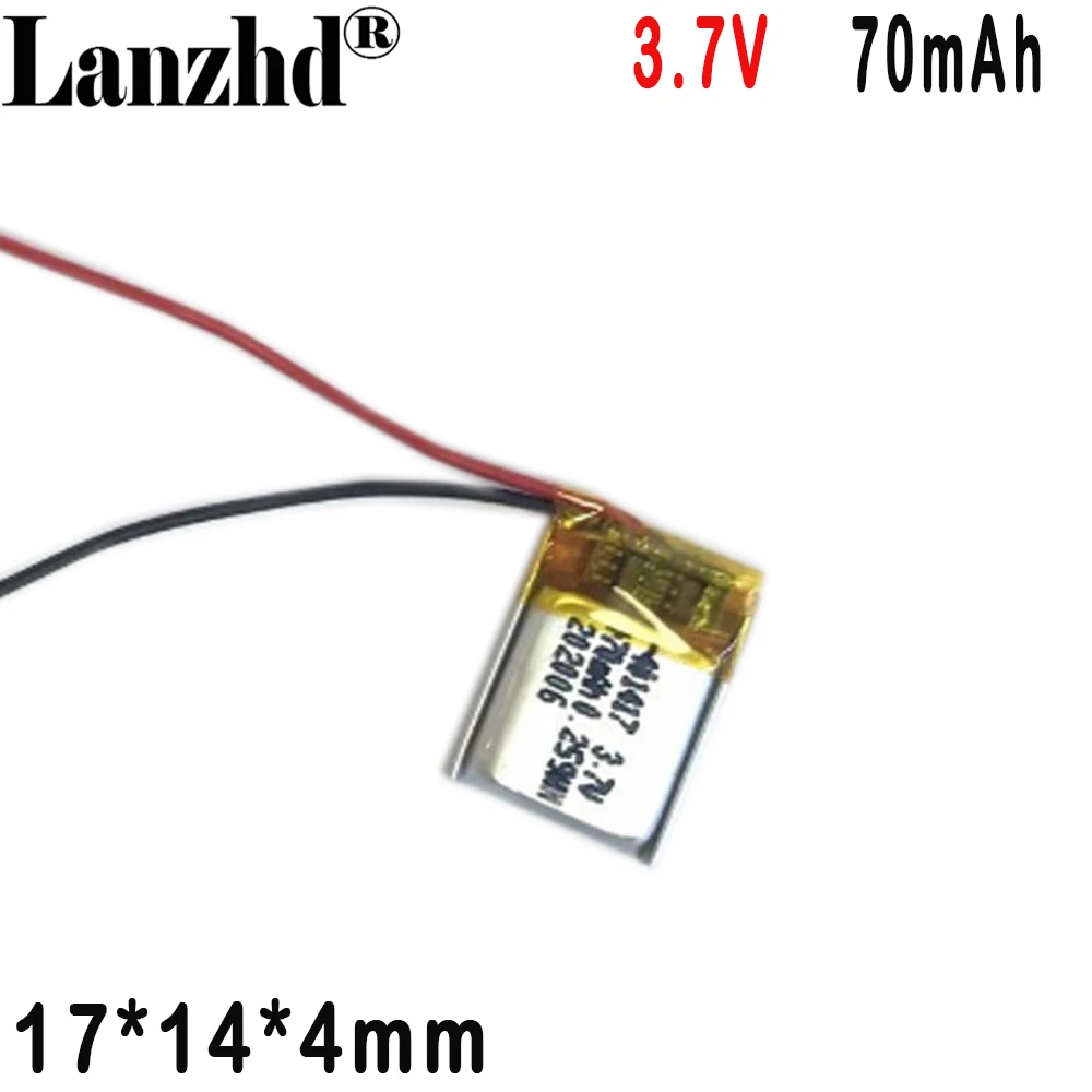 3.7 V סוללה נטענת 401417 פולימר ליתיום סוללה 70MAH חכם לביש אוזניות Bluetooth - 2