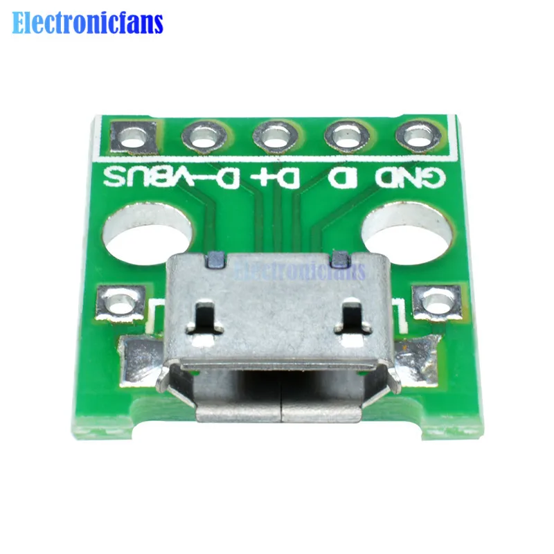 50Pcs/Lot מיקרו USB כדי לטבול מתאם 5Pin 2.54 mmDip הנשי מחבר מיקרו Usb מסוג PCB Pinboard ממיר - 2