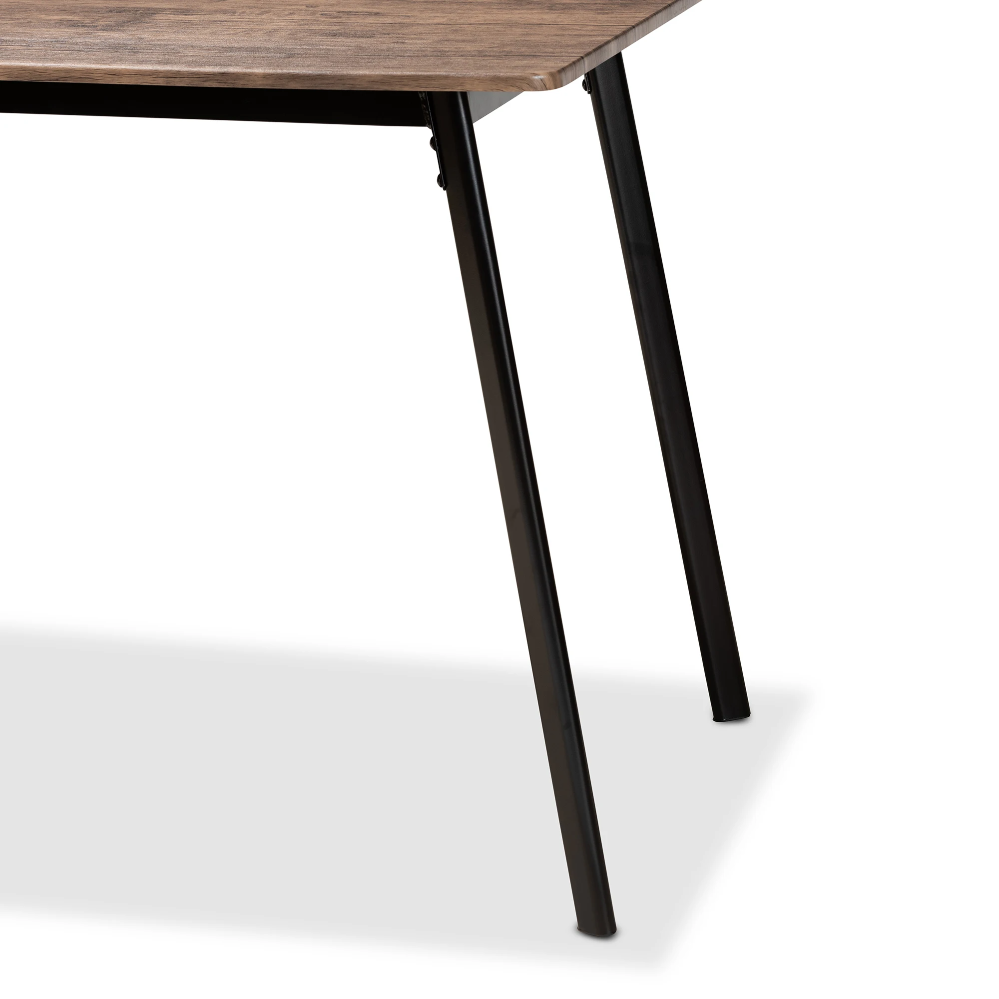 BOUSSAC אמצע המאה מודרני אגוז בראון סיים עץ, מתכת שחורה שולחן האוכל - 2