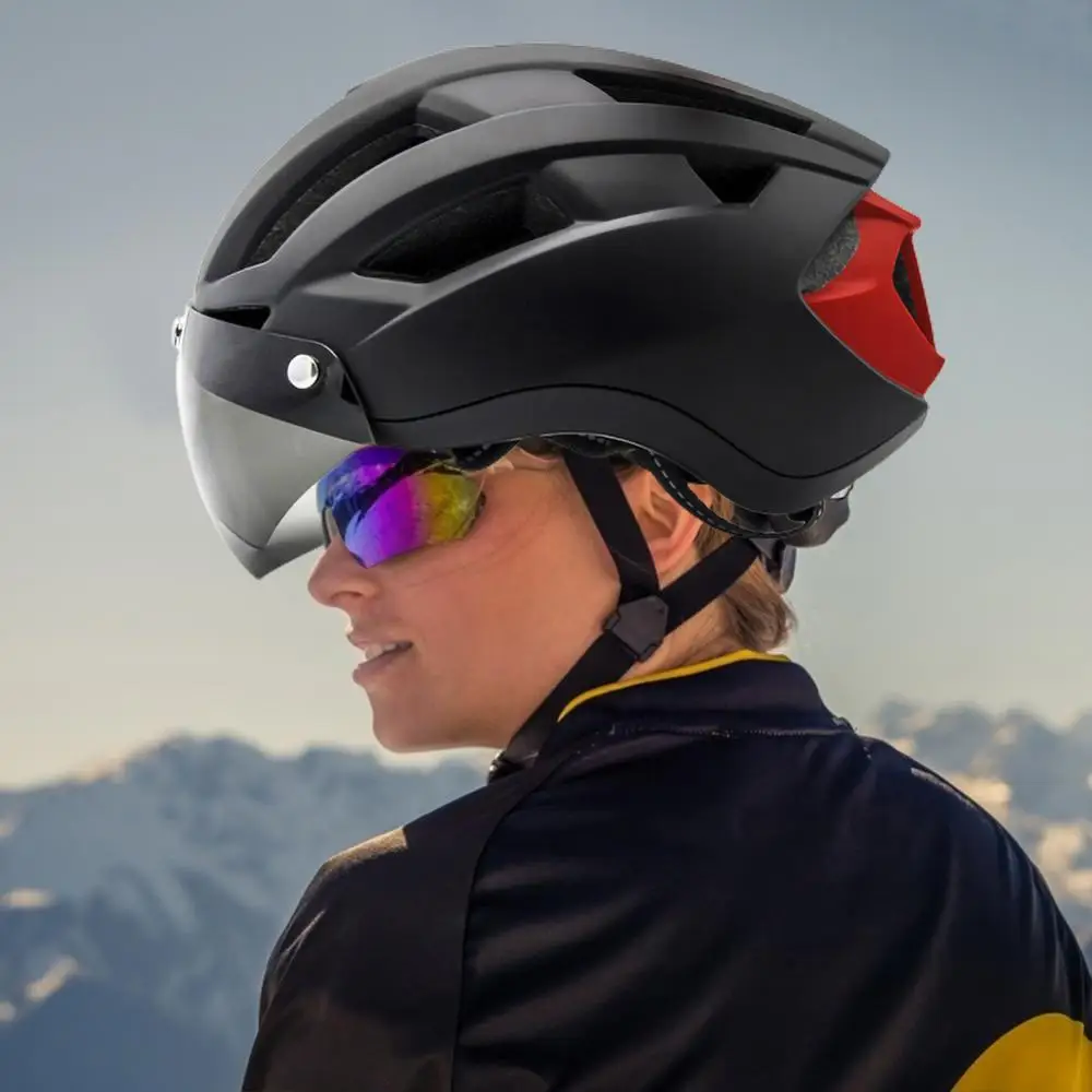 Eastinear אופניים רכיבה על קסדה גברים, נשים, משקפי מגן עדשה הגנה מפני השמש ומקווים יצוק לנשימה איזון האופניים ציוד בטיחות - 2