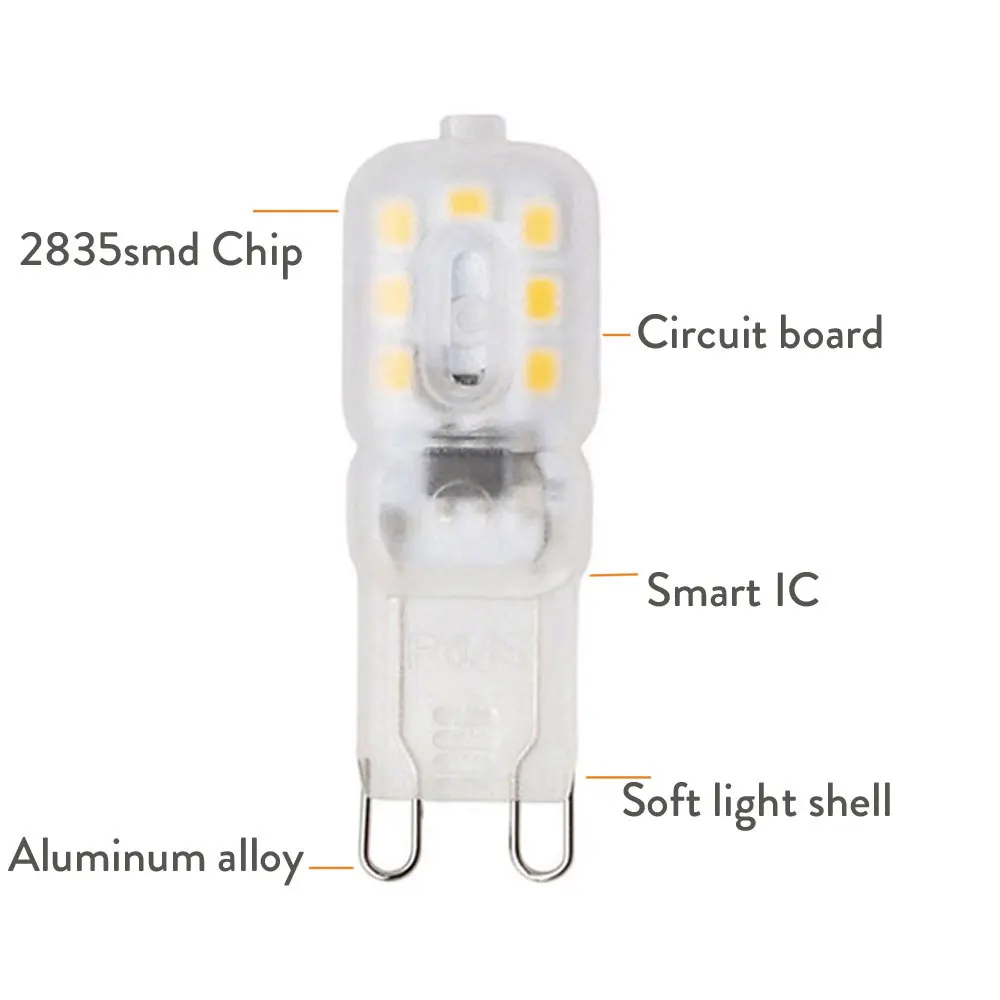 G9 LED 14LEDs 3W G9 LED מנורת נורת LED SMD 2835 אור LED להחליף 25W הלוגן מנורת אור לבן חלבי שקוף מעטפת 110V 220V - 2