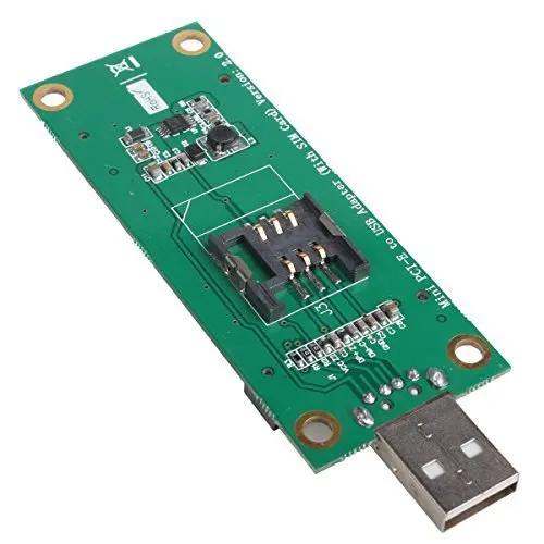 Jimier סיי Mini PCIe למתאם USB 3G/4G WWAN ו-WiFi (USB סוג כרטיס Mini PCI-E ל-USB Mini Pcie כדי Pcie - 2