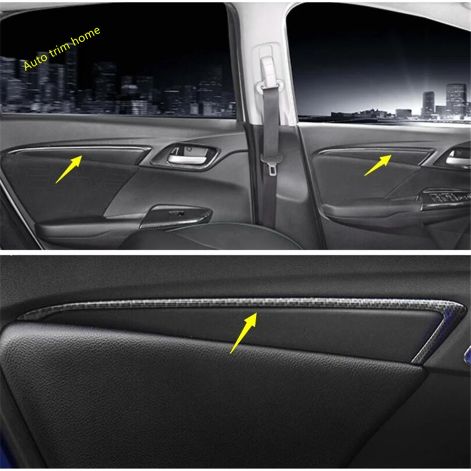Lapetus בתוך דלת המכונית משוך את הידית רצועה לכסות לקצץ 4 יח 'מתאים התאמה הונדה ג' אז 2014 - 2019 אביזרי רכב ABS סיבי פחמן - 2