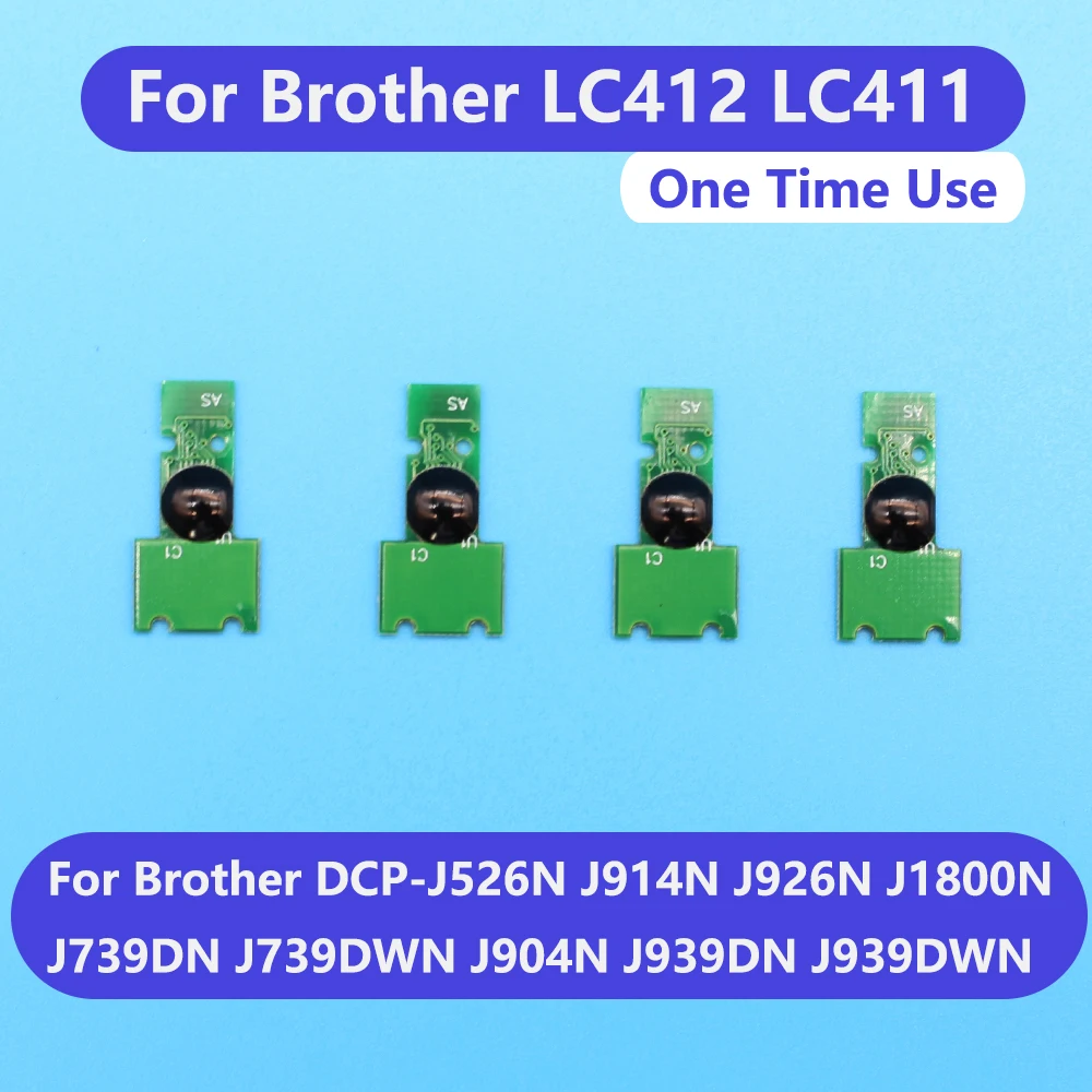 LC411 LC412 חד פעמיות מחסנית דיו צ ' יפ אח DCP-J526N J914N J926N J926 J1800N J1800 J739 J904N J939DN J939 J7100 J7300 - 2