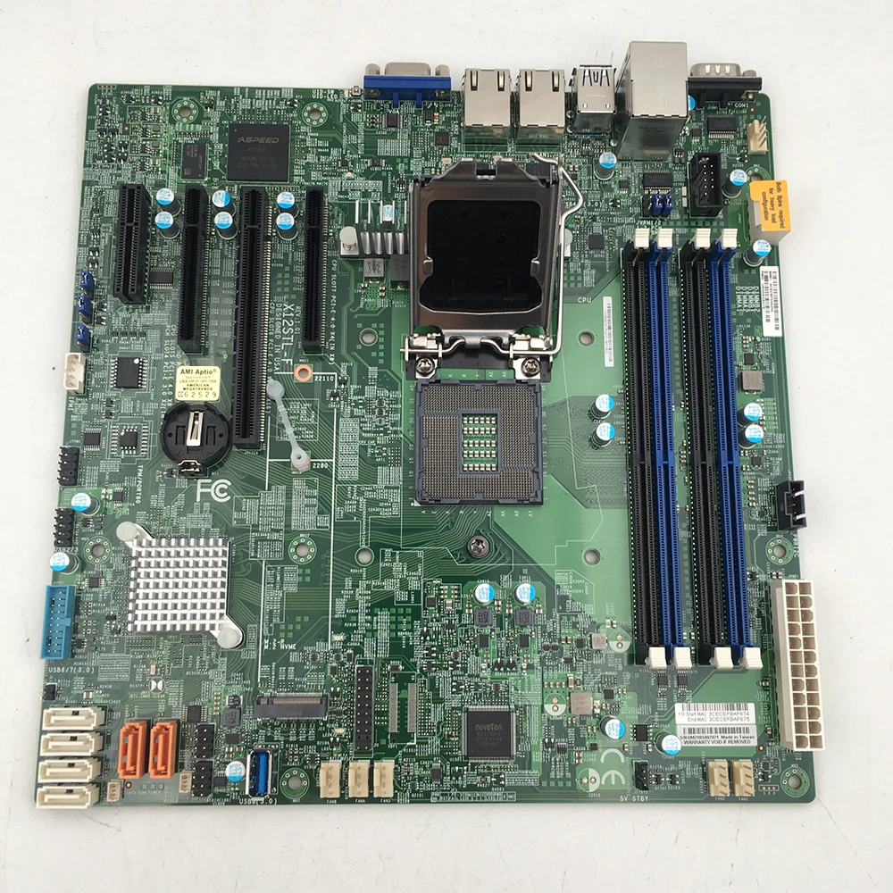 X12STL-F עבור Supermicro C252 LGA-1200 PCIE 4.0 M-ATX 128GB DDR4-3200MHz 6XSATA 3 Server לוח האם - 2