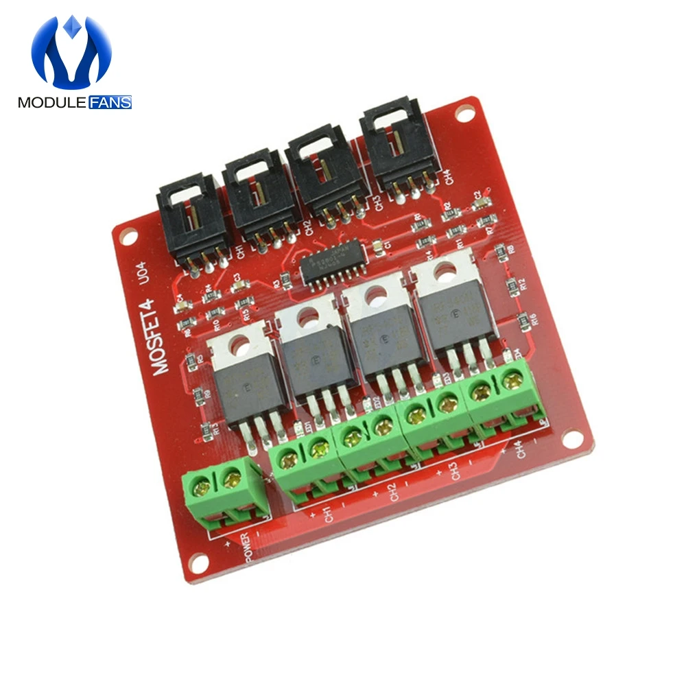 ארבע ערוץ 4 ערוץ דרך כביש MOSFET כפתור IRF540 V4.0+ MOSFET מודול מתג עבור Arduino DC Motor Drive Dmimmer ממסר לוח - 2