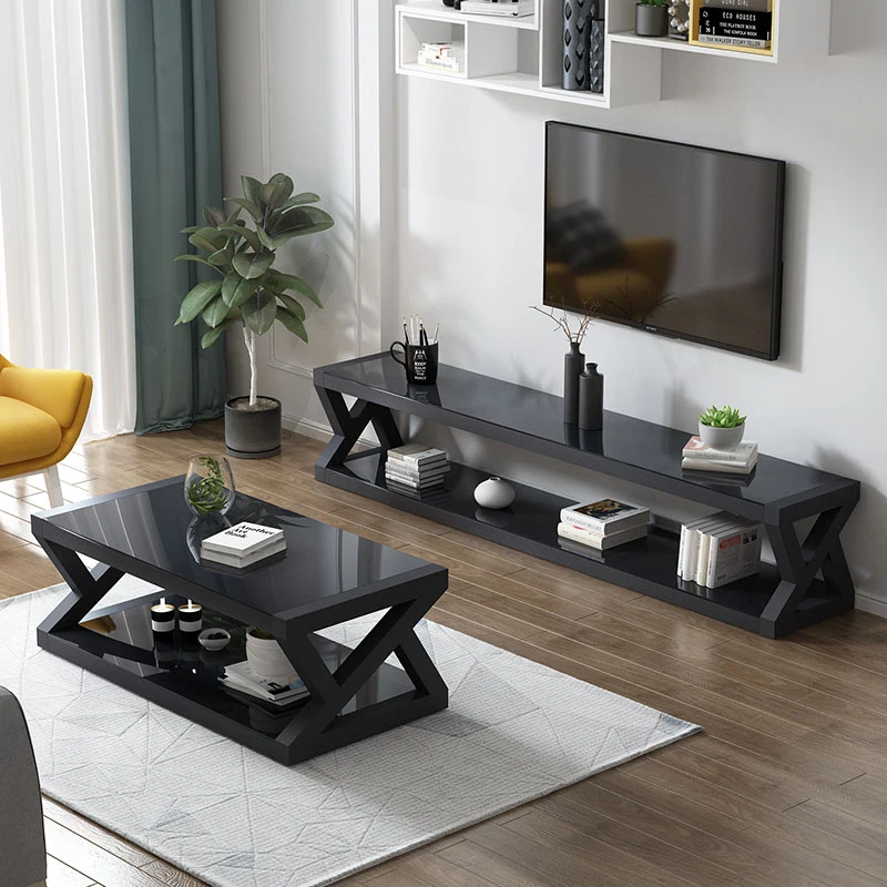 מודרני מינימליסטי שולחנות קפה שחור זכוכית עיצוב יצירתי שולחן הקפה בסלון מרכז Tavolino דה Salotto רהיטים WZ50CJ - 2
